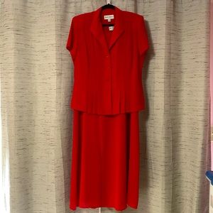 Red dress & jacket sz 16, like new, beautiful, flowing, lined dress with jacket.